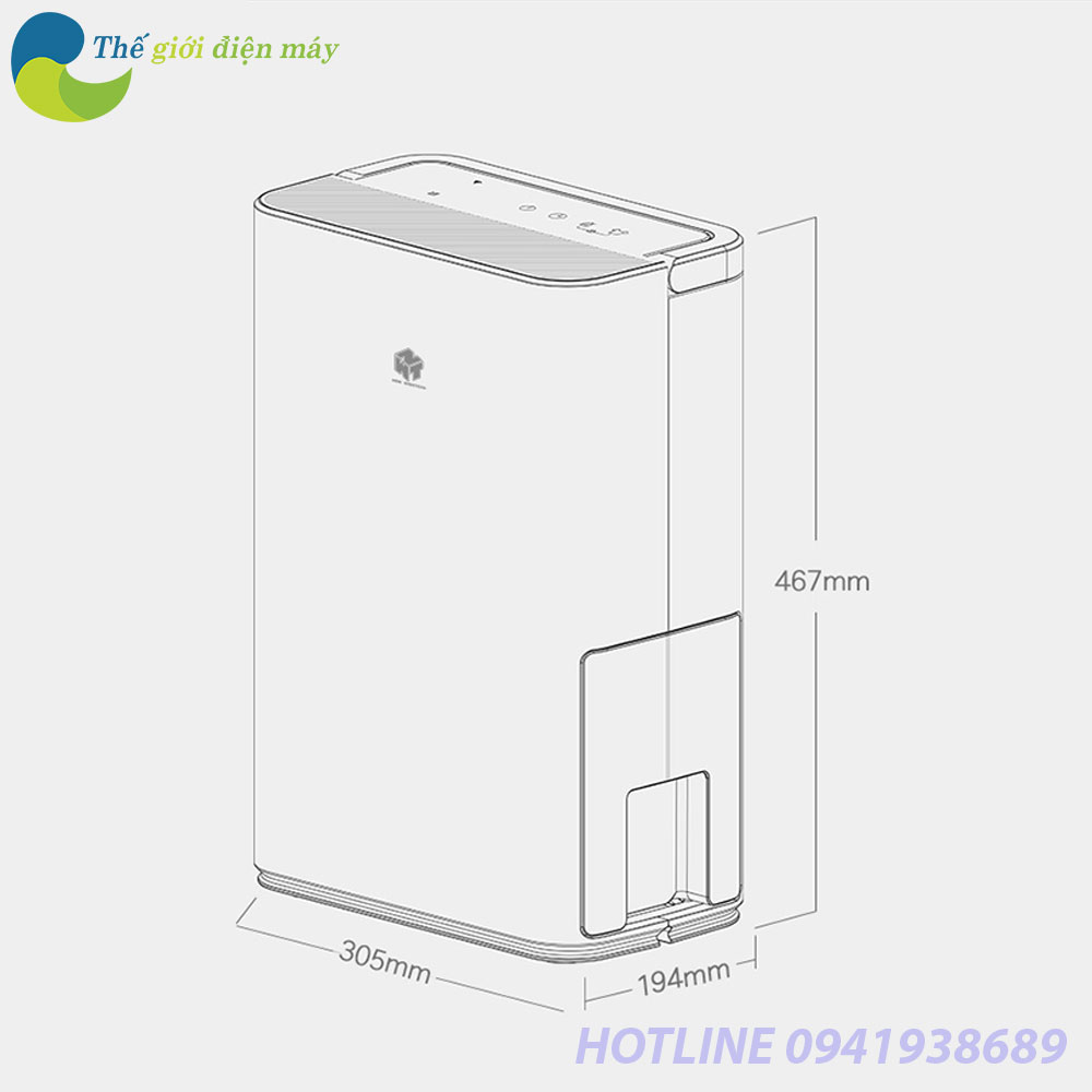 [Trả góp 12Th] Máy hút ẩm thông minh Xiaomi Mijia WIDETECH 12L - Bảo hành 6 tháng - Shop Thế Giới Điện Máy - Có thể kết nối app, sấy quần áo, phù hợp trời nồm