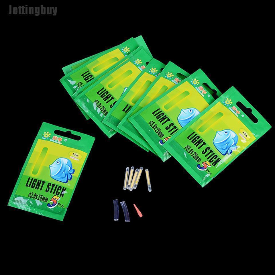 Jettingbuy 50pcs Fishing Float Fluorescent Light Stick Luminous Night Float Bobber Healthy