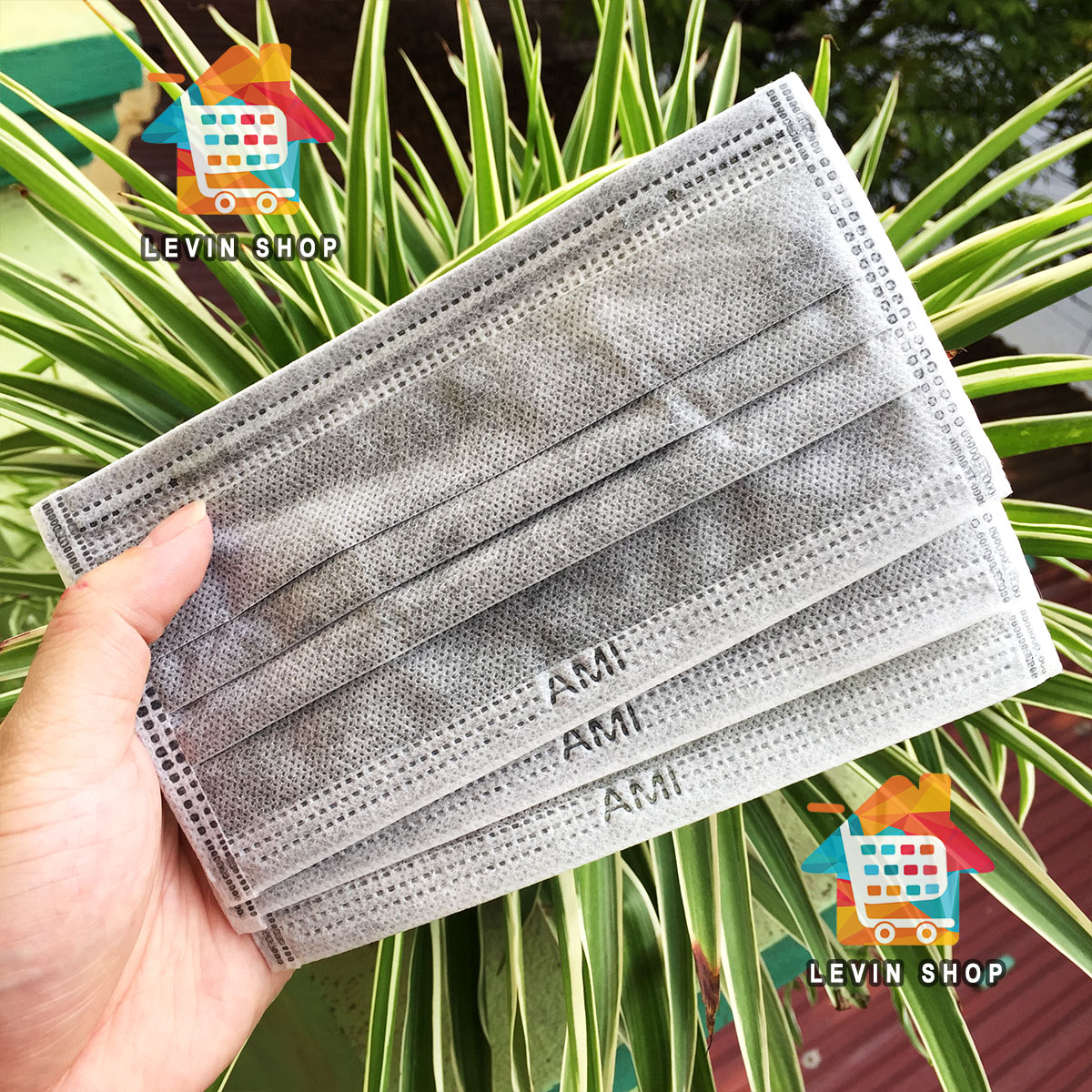 [Hộp 50 chiếc] [4 lớp] [Màu xám] Khẩu trang y tế Ami