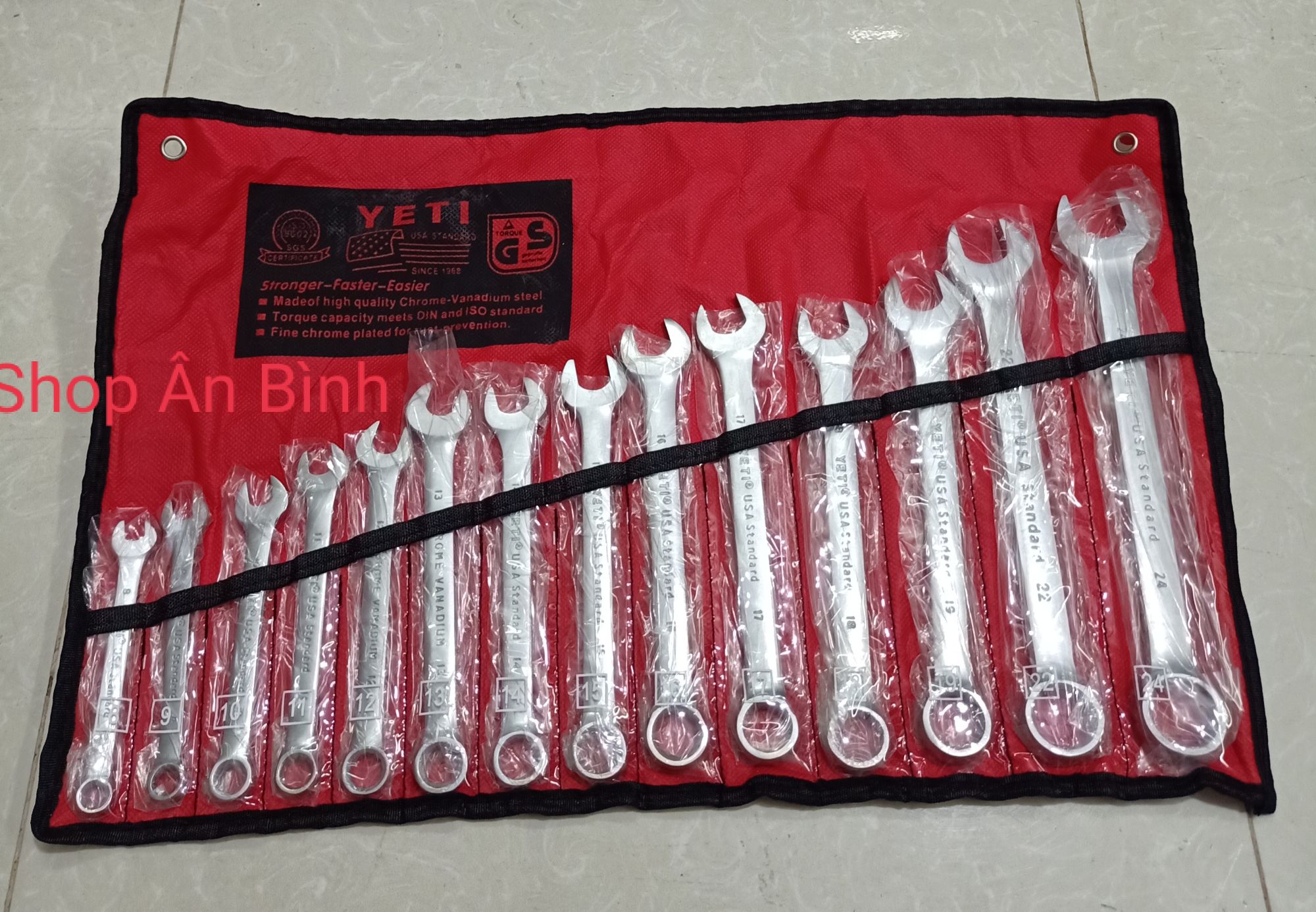 [Giá Hủy Diệt] Bộ Khoá Cờ Lê 14 Cây Từ 8 Đến 24 Hàng Chuẩn Siêu Bền Đẹp