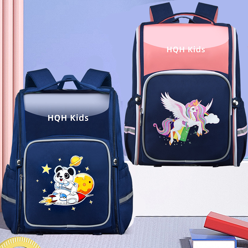 [DÒNG XỊN] balo chống gù cao cấp bé trai tiểu học từ lớp 2 đến lớp 5, cặp sách đi học cho học sinh cấp 1 chống thấm nước form hộp HQH KIDS