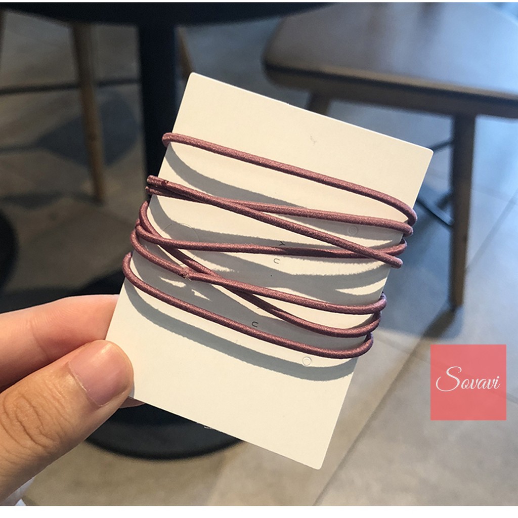 Dây buộc tóc T001 - (size 4,5cm-túi 50 dây) - Phụ kiện tóc Hàn Quốc cao cấp  Sovavi