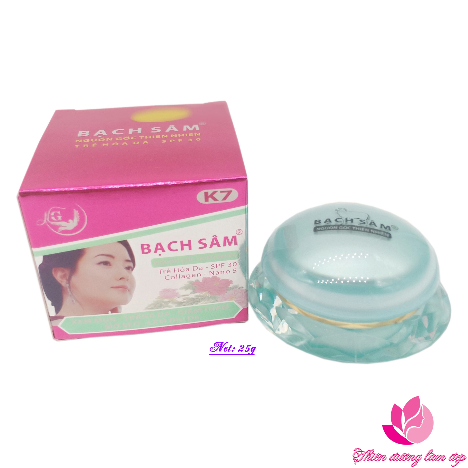 Kem mụn trắng da giảm thâm mờ sẹo làm dịu da kem BẠCH SÂM K7 25g