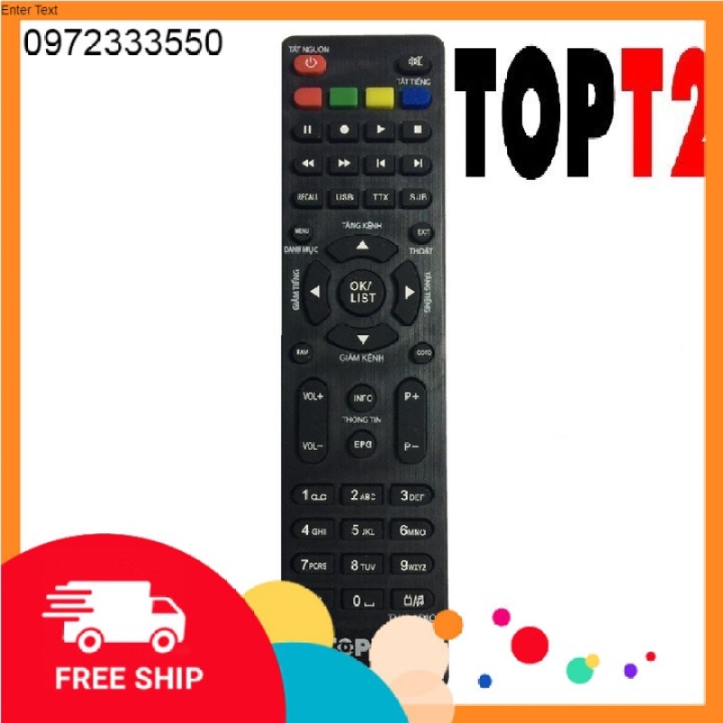 Bảng giá TOPT2 Remote điều khiển đầu thu truyền hình kỹ thuật số mặt đất DVB-T2 Phong Vũ