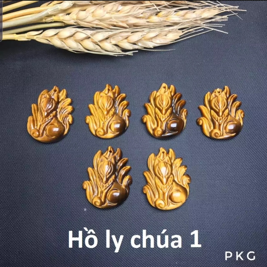 Hồ ly đá tự nhiên Mắt hổ vàng nâu