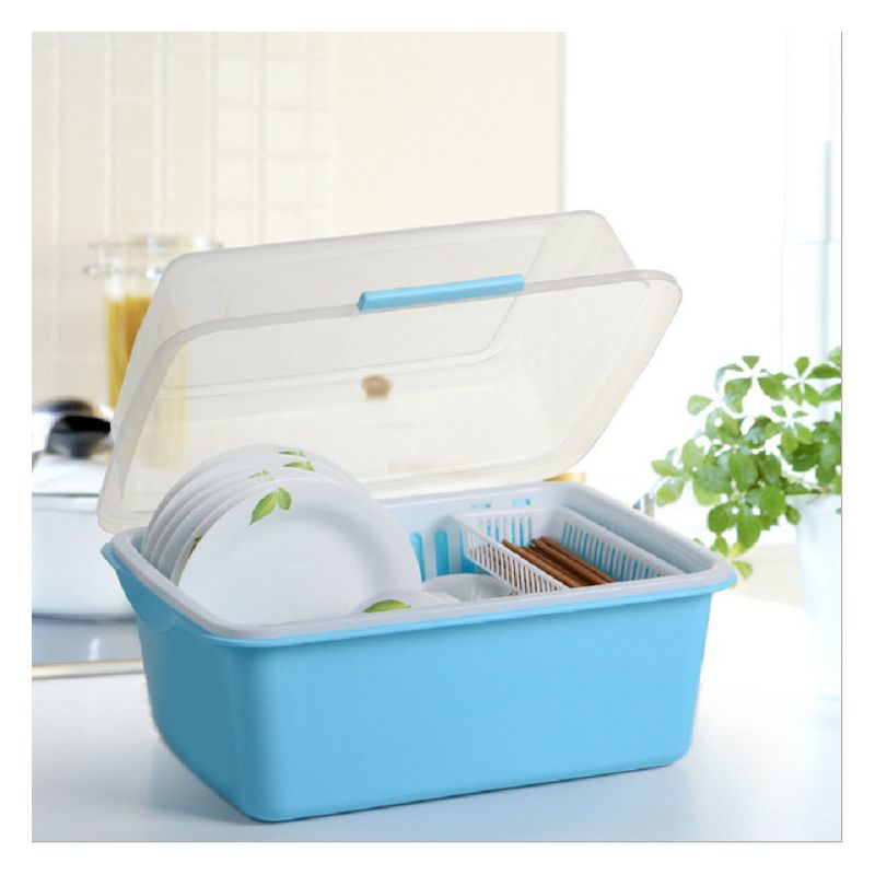 [HCM][Gọn bếp] Kệ Úp Chén Bát Có Nắp Đậy Chống Bụi Bẩn 1 Tầng Nhựa Việt Nhật - Nắp Đậy- Kệ úp bát có nắp đậy có chậu hứng nước siêu tiện ích bền đẹp