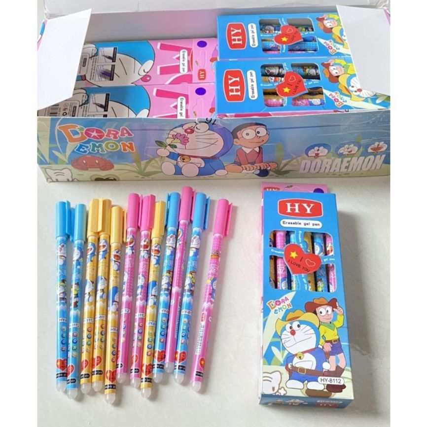 (Giá sỉ) 12 hộp bút gel bôi xoá được (12hộp/144cây) mực xanh/tím