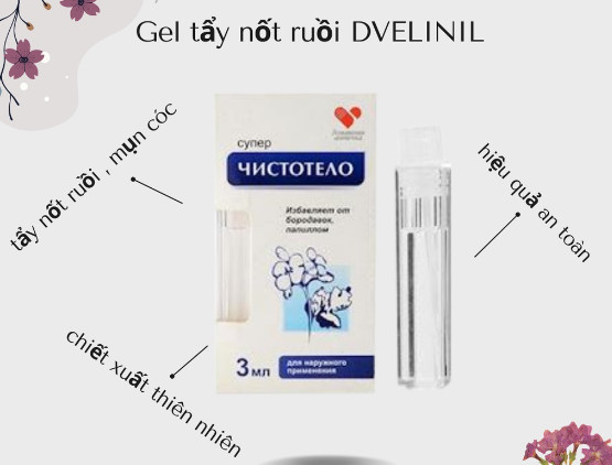 Gel tẩy nốt ruồi Dvelinil Nga 3ml