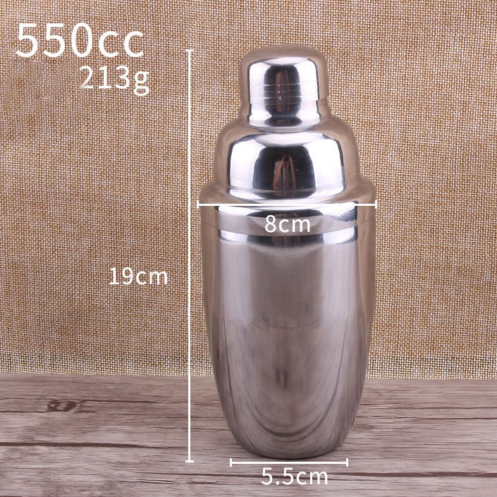 Bình lắc Shaker pha chế cocktail chất liệu inox (350 - 550 - 750 ml)