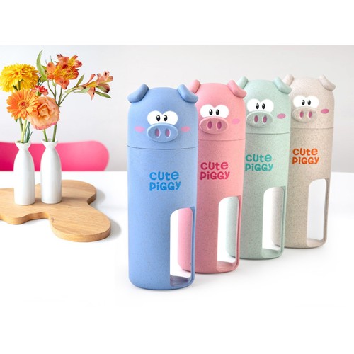 [HCM]Hộp đựng bàn chải hình heo lúa mạch Cute Piggy