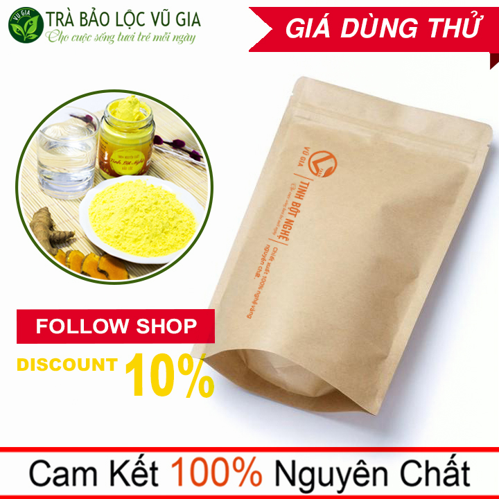 Tinh Bột Nghệ Nguyên Chất Bảo Lộc Vũ Gia (50g/túi) - Hỗ trợ đau dạ dày, tiêu hóa, dùng đắp mặt dưỡng da xóa mờ thâm nám tàn nhang hiệu quả - Đã được kiểm nghiệm y tế