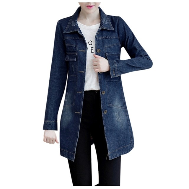 long denim jacket womens