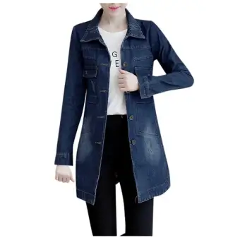 long jeans jacket women
