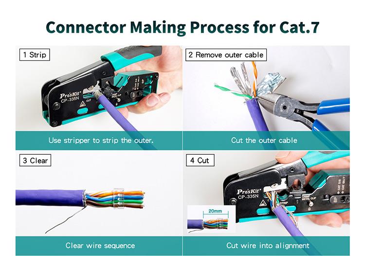 Kềm bấm mạng Pro'skit CP-335N (CAT5/6/6A/7)