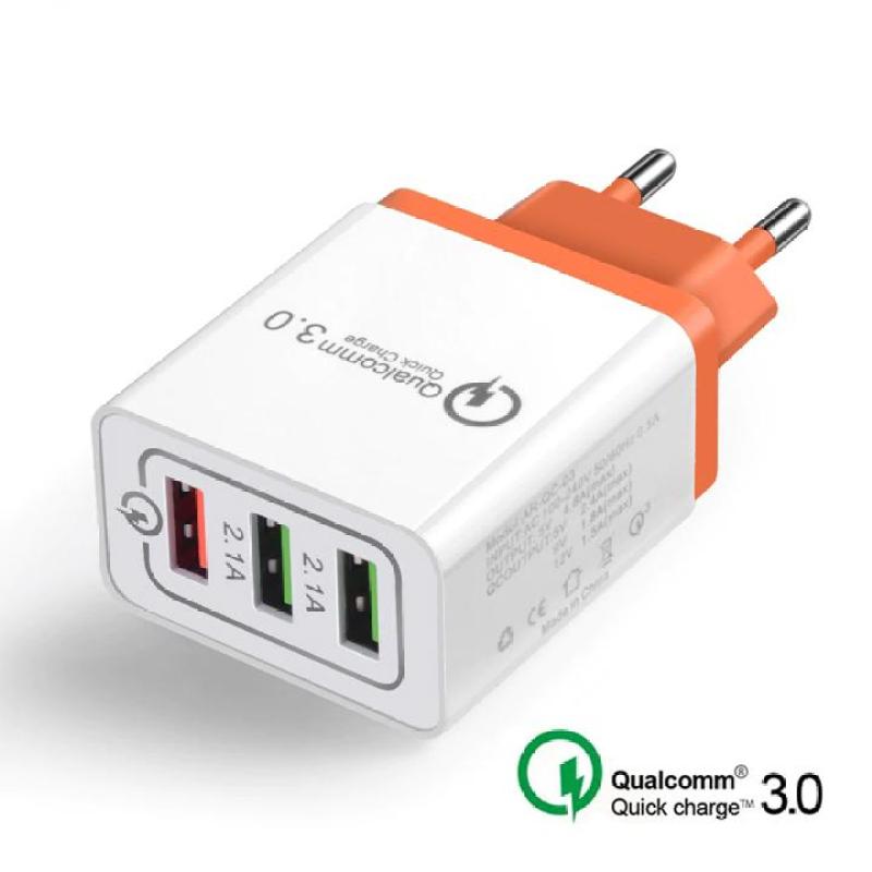 Giá Củ sạc nhanh Qualcomm 3 cổng , cốc sạc nhanh, củ sạc cho iphone, samsung, oppo, huawei ...