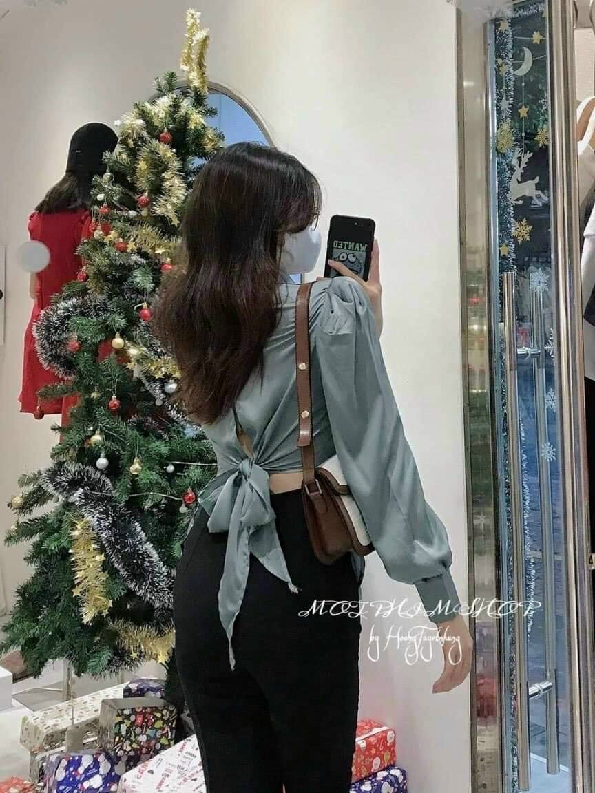 Áo sơ mi lụa kiểu siêu hót-KN #aosominu