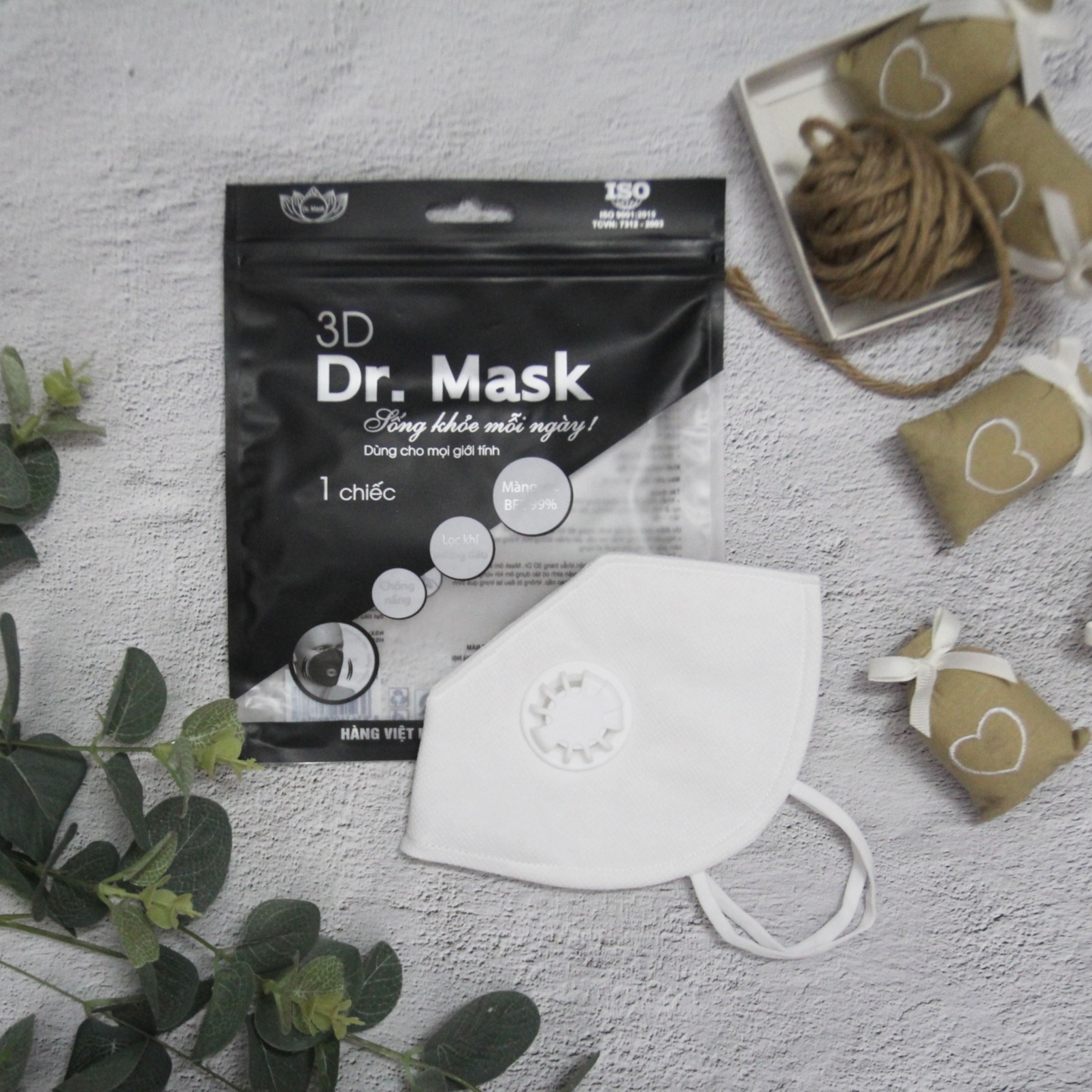 Khẩu trang y tế 3D DR.MASK 4 lớp có van thở - gói 1 chiếc