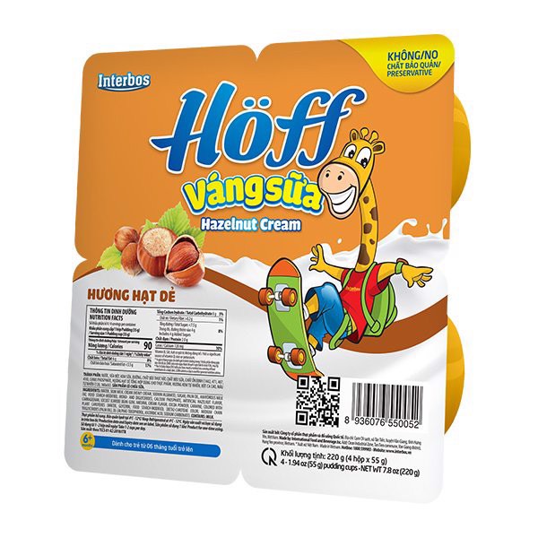 Váng sữa vị Hạt dẻ Hoff (4 vỉ - 16 hộp)