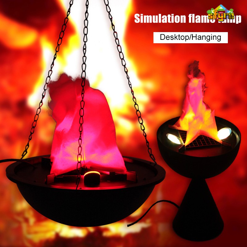 ELECTRONIC Đèn Led Giả Ngọn Lửa 3d Trang Trí Halloween
