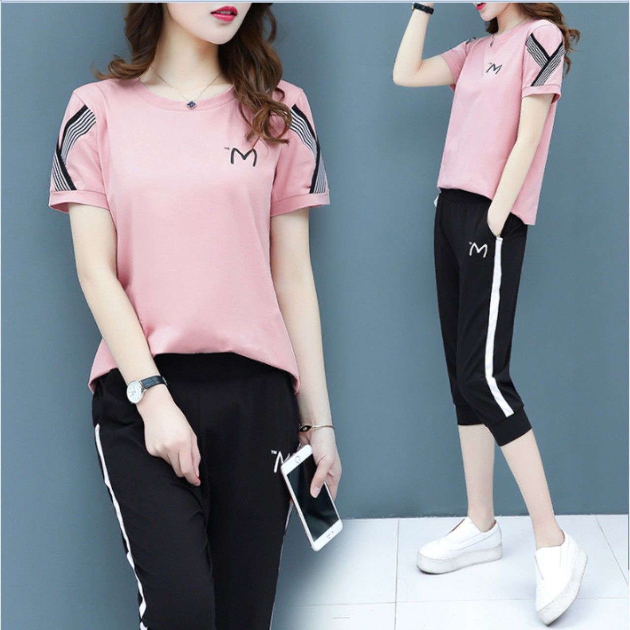 ĐỒ BỘ THỂ THAO LỬNG NỮ THÊU CHỮ M CAO CẤP