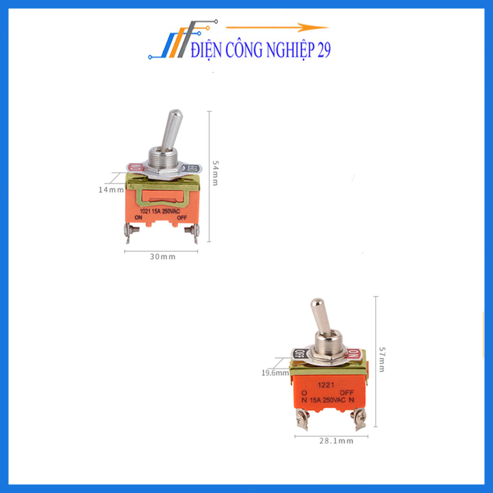 Công Tắc Gạt ON-OFF 2 Chân 1021 220V-15A