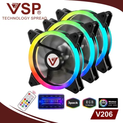 [HCM]Combo bộ 3 Fan led RGB 2 mặt VSP V206 +Hub + Remote - Bảo Hành 3 Tháng