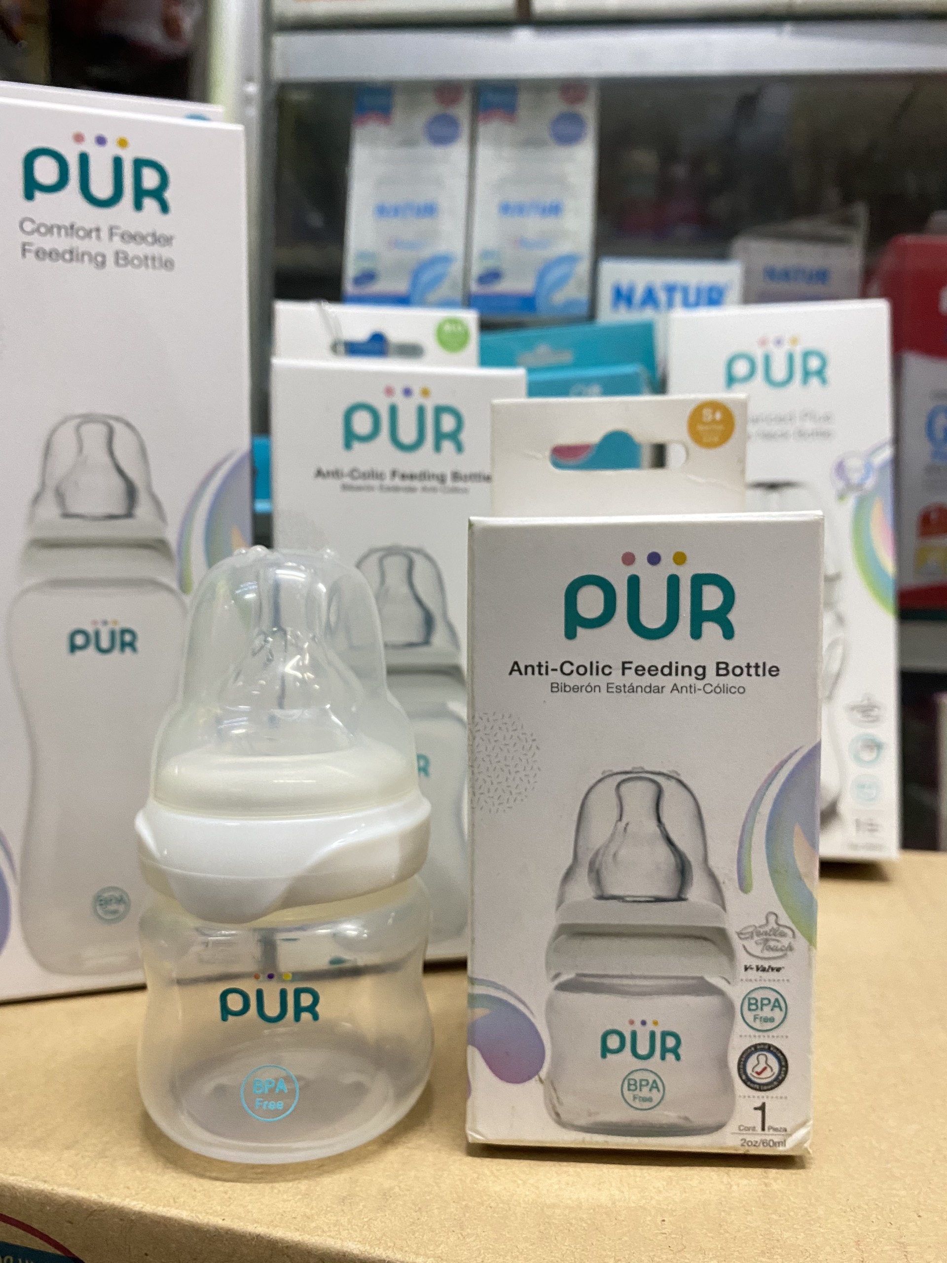 Bình sữa cổ hẹp hiệu Pur 60ml/120ml/250ml