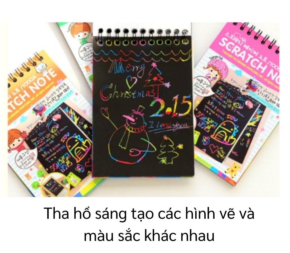 Sổ Scratch Note - Sổ Than Ma Thuật Cầu Vồng A6