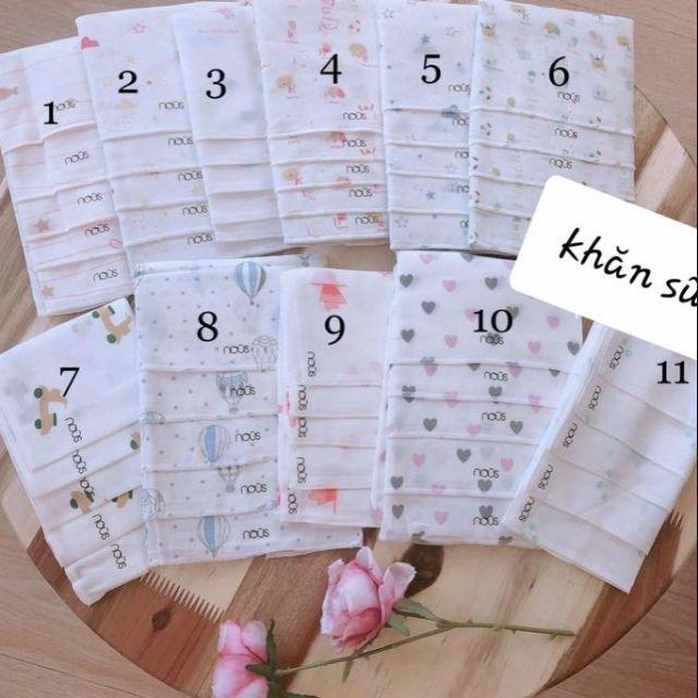 Khăn sữa nous 10 mẫu cho bé trai bé gái