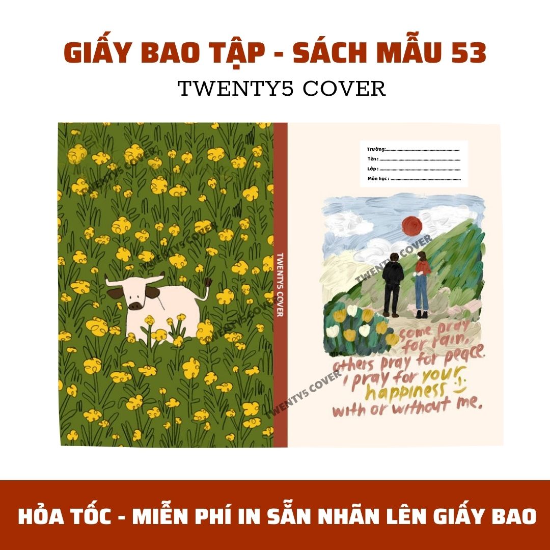 GIẤY BAO TẬP - SGK MẪU 50 - 59 [ MIỄN PHÍ IN NHÃN BASIC TRÊN GIẤY BAO - CHẤT GIẤY DÀY BÓNG ]
