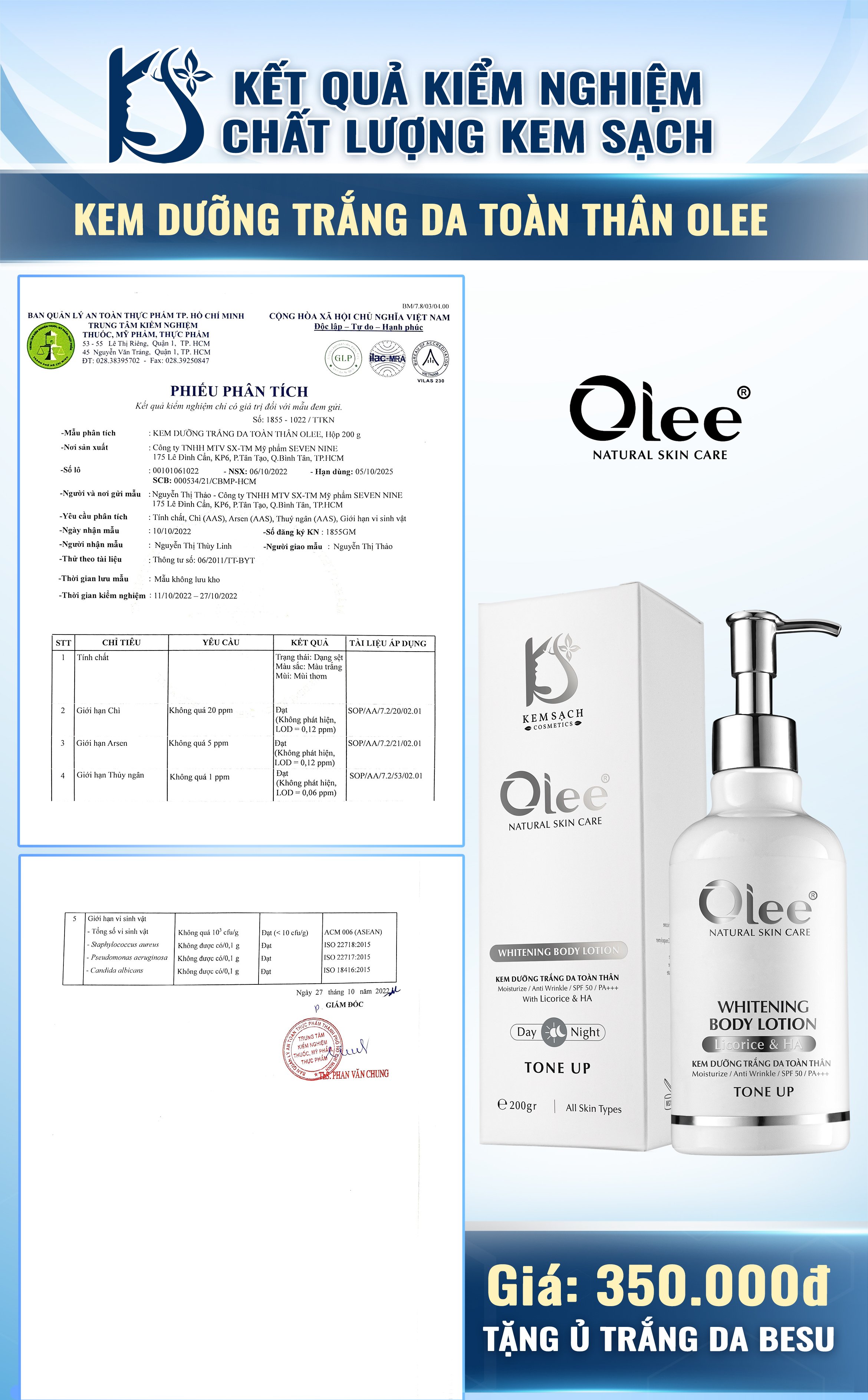 Body Serum Olee Cao Cấp Dưỡng Trắng Da Toàn Thân Tự Nhiên