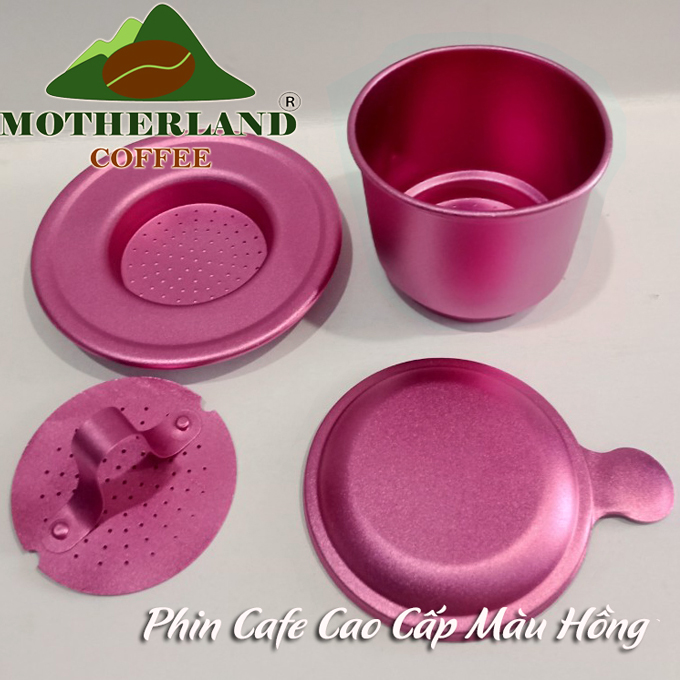 Phin cà phê màu hồng đậm