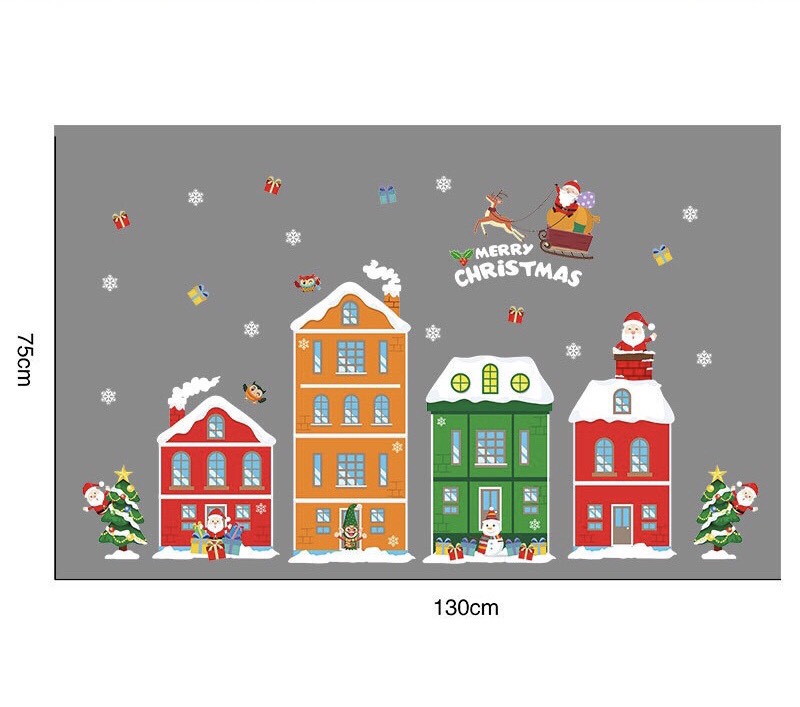 [HCM]Decal trang trí Noel - Thành Phố Sắc Màu giáng sinh