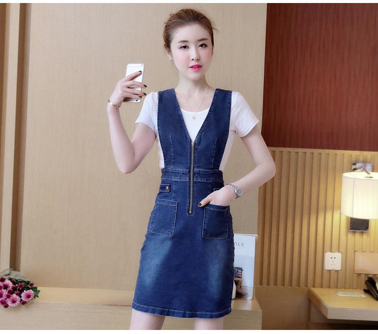 Đầm Yếm Jeans Nữ D698  (KHÔNG KÈM ÁO THUN)