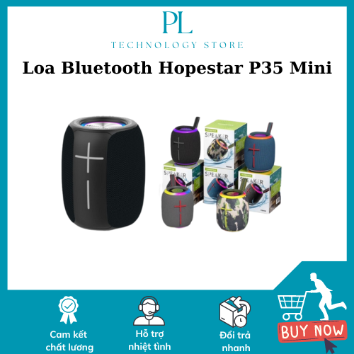 Loa bluetooth hopestar p35 mini | công suất 10w, pin 2400mah, chống nước tiêu chuẩn ipx7 chính hãng