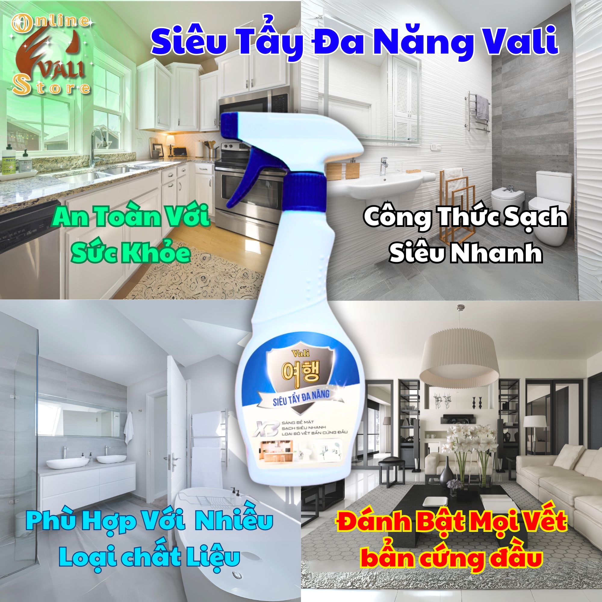 Nước tẩy rửa đa năng - siêu tẩy đa năng vali - chai 350ml