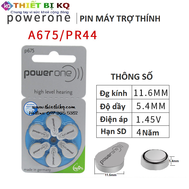 Pin máy trợ thính Power One P675 Zin Đức