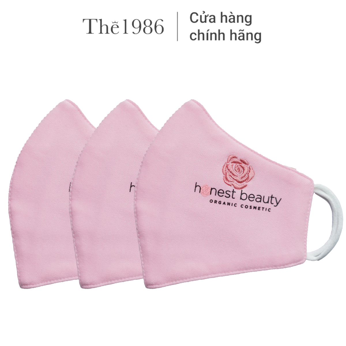 [Hàng Tặng - Không bán] Khẩu trang vải cao cấp màu hồng Honest