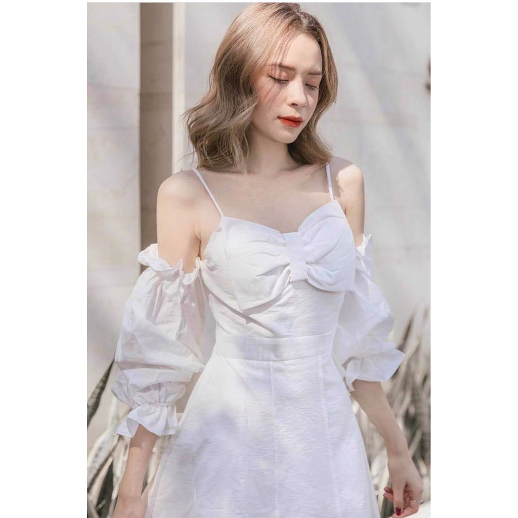 ĐẦM THIẾT KẾ NƠ NGỰC