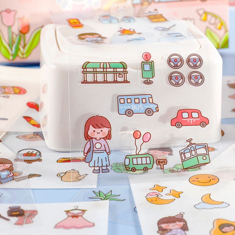 Set 6 Tấm Sticker - Washi Dễ Thương