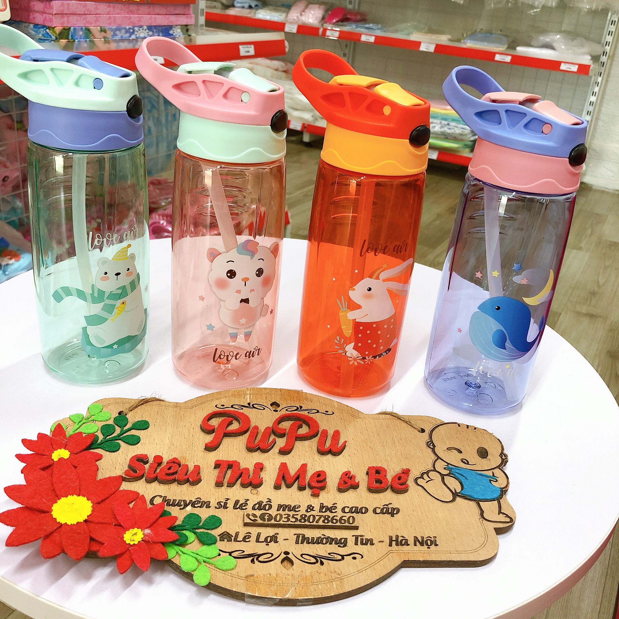 [FREE SHIP] Bình Nước Có Ống Hút Cao Cấp Cho Trẻ Em