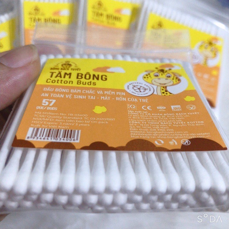 Tăm bông trẻ em Bông Bạch Tuyết (57 que/ gói)
