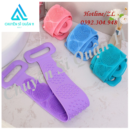 Silicone waist scrubber 2-sided silicone bathing belt