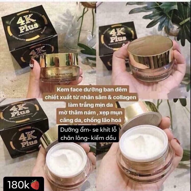 Kem dưỡng trắng da mặt ban đêm 4k Plus Thái Lan