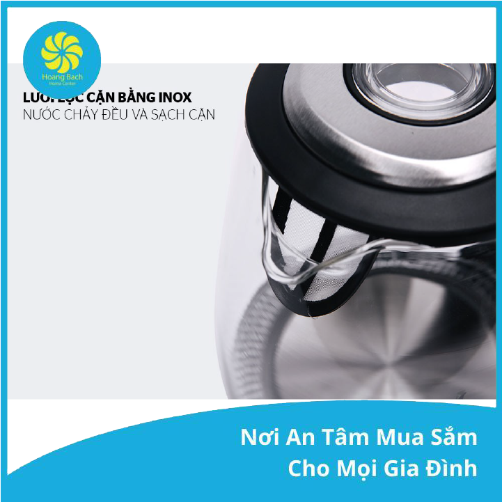 Ấm siêu tốc thủy tinh Sunhouse SHD1217