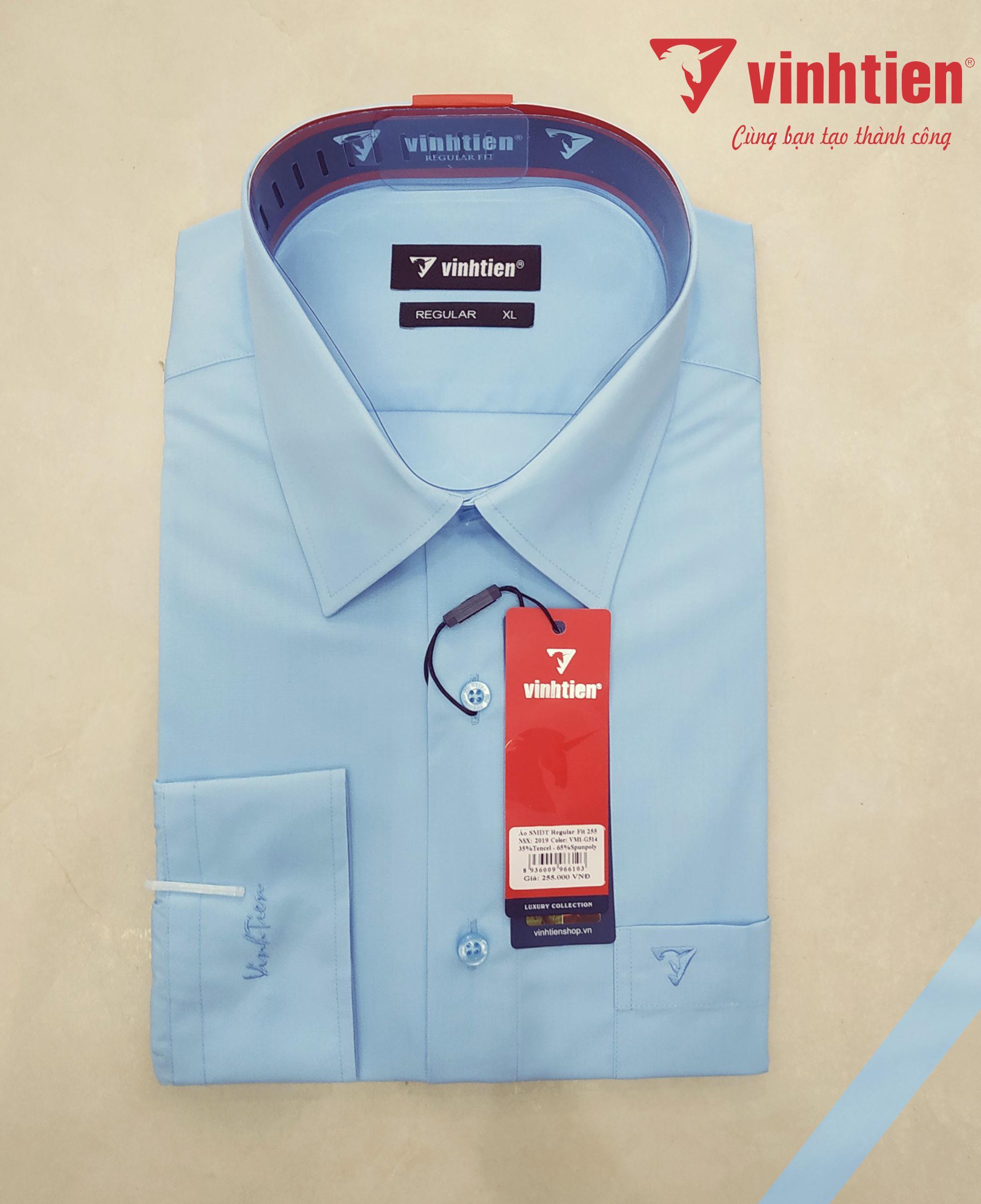 Áo Sơ Mi Nam Dài Tay Dáng Regular Vạt Ngang Vĩnh Tiến