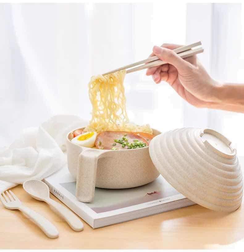Bộ bát đũa thìa dĩa lúa mạch úp mỳ