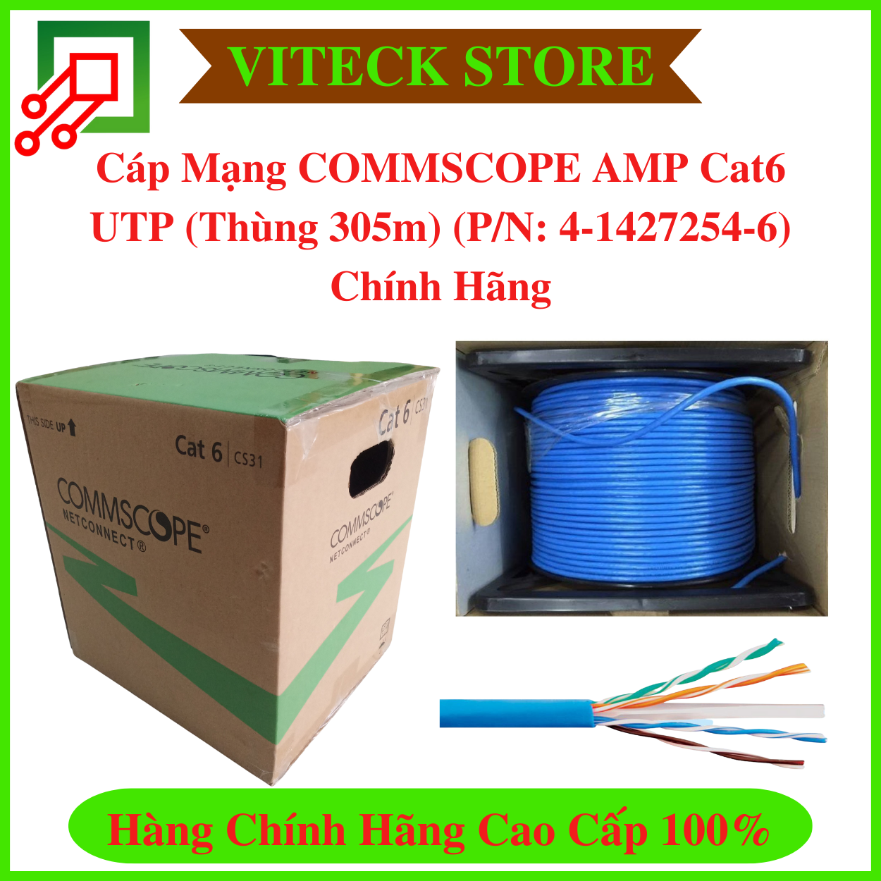 Cáp mạng commscope amp cat6 utp chính hãng