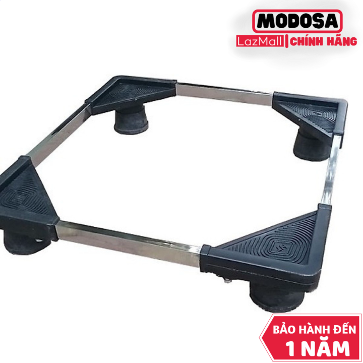 Chân đế modosa đỡ máy giặt tủ lạnh, kệ để chân máy giặt, tủ lạnh inox - thanh inox để cao su chống ồn, rung lắc
