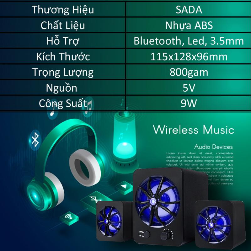 Loa máy tính Gaming cực chất D207 SADA ( Kết nối Bluetooth,Led)